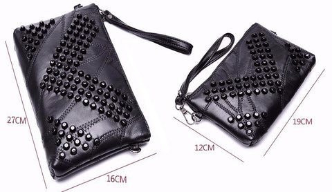 Diamond Genuine Leather Handbag